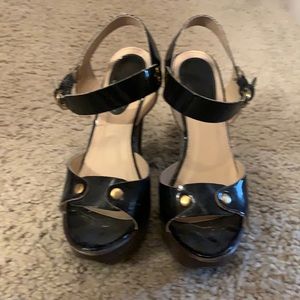 Black and brown Charles Albert high heels